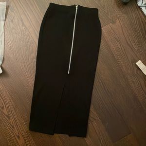 Midi knit pencil skirt with zipper
